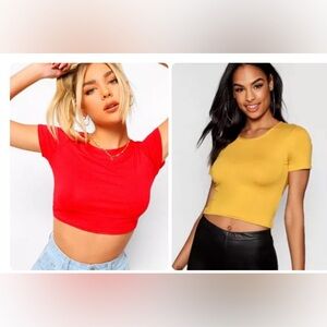 Boohoo SET OF 2 Basic Crop Tops